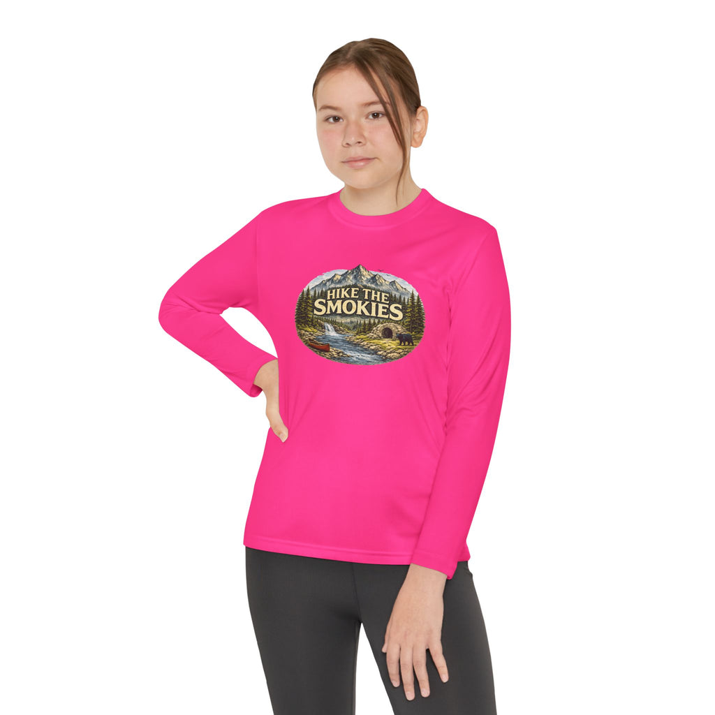 Youth Long Sleeve Tee — "Hike the Smokies" Nature Graphic
