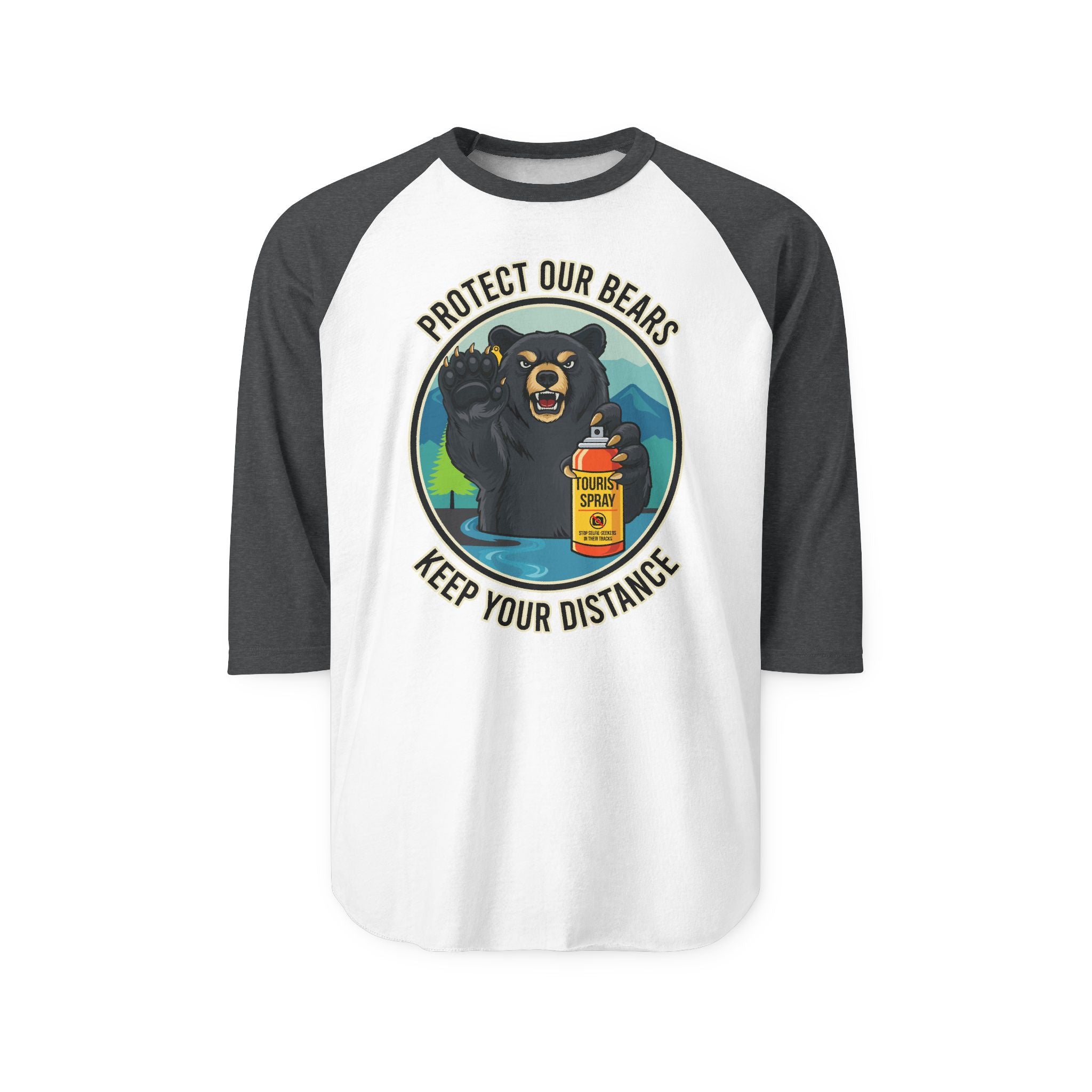 Protect Our Bears  Unisex Raglan 3/4 sleeve Tee Shirt
