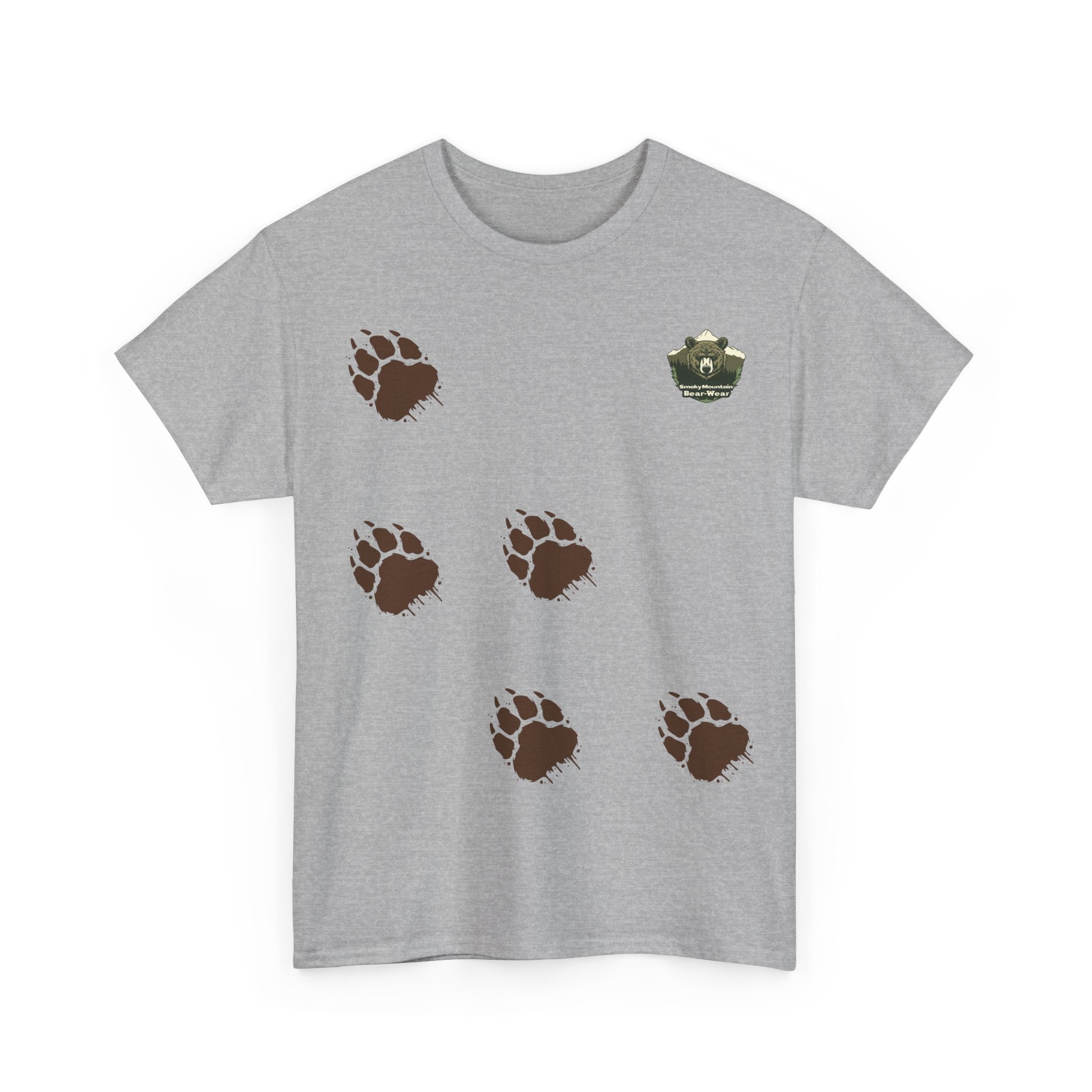 Muddy Bear Pawprint Unisex T‑Shirt — Wildlife Awareness