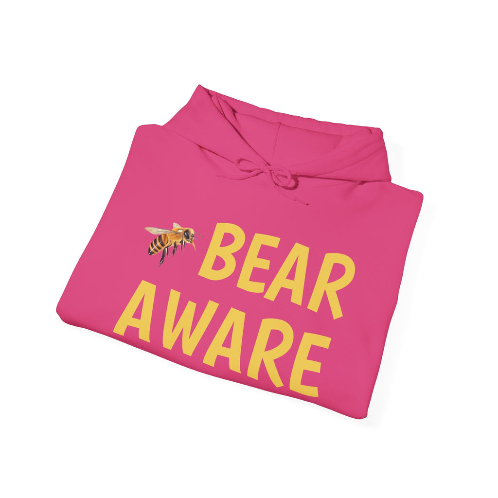 Bear Aware Hoodie - Cute Bear Illustration Wildlife Conservation Pullover