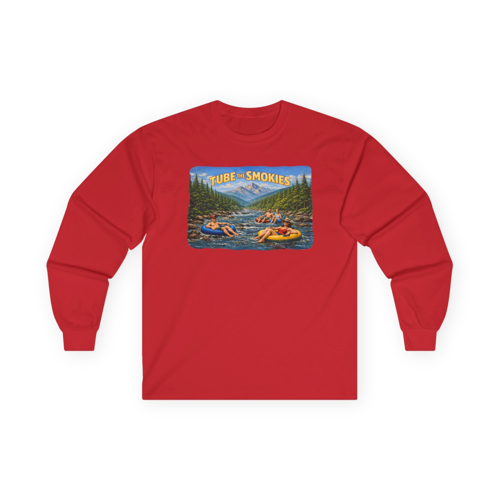 Smokies River Tubing Long Sleeve Tee – Vintage Outdoor Adventure Design