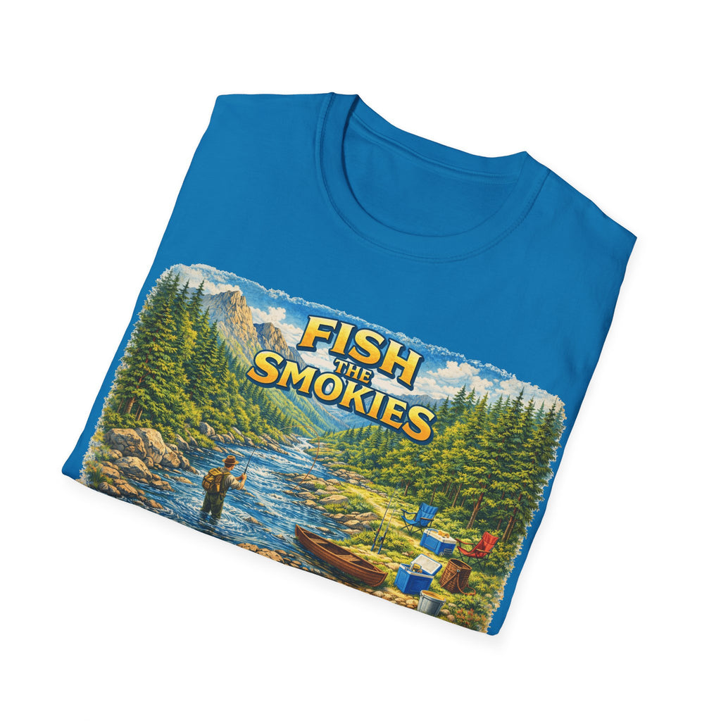 Fish the Smokies Unisex T-Shirt — Scenic Fishing River Graphic Tee