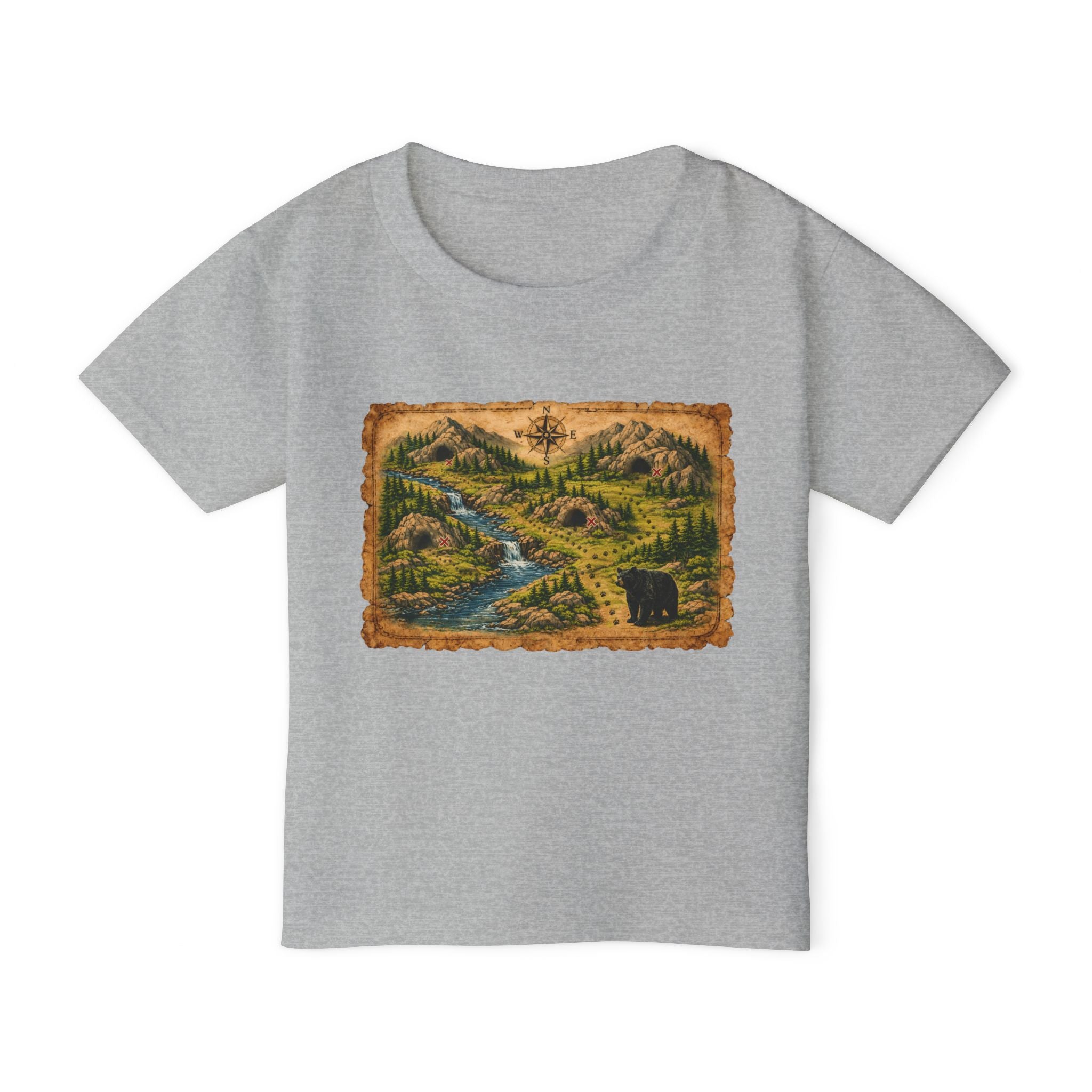 Toddler T-Shirt — Bear Cave Treasure Map