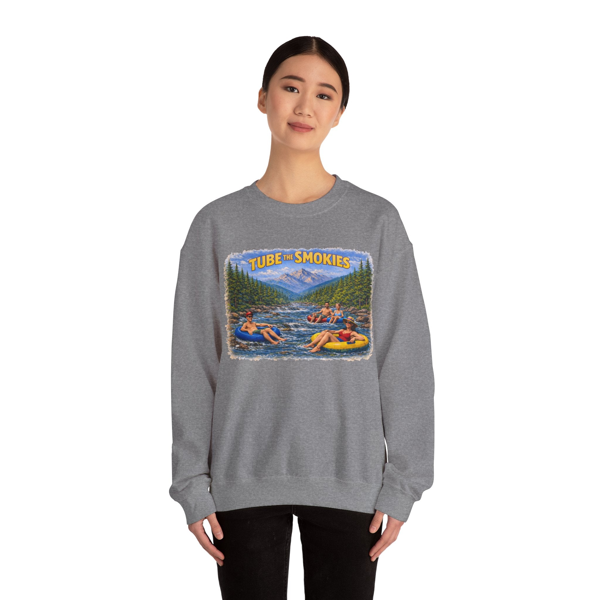 Tube the Smokies Crewneck Sweatshirt – Scenic River Tubing Graphic