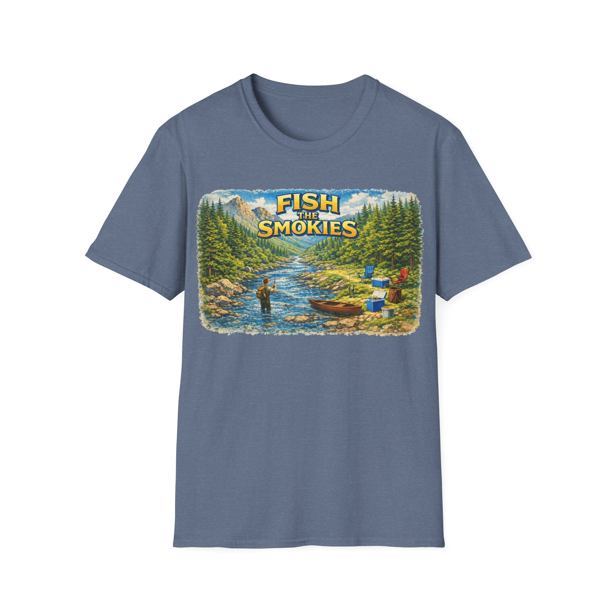 Fish the Smokies Unisex T-Shirt — Scenic Fishing River Graphic Tee
