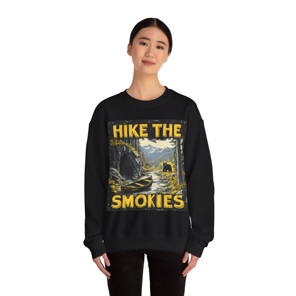 Hike the Smokies Sweatshirt — Vintage Mountain Hiking Unisex Crewneck