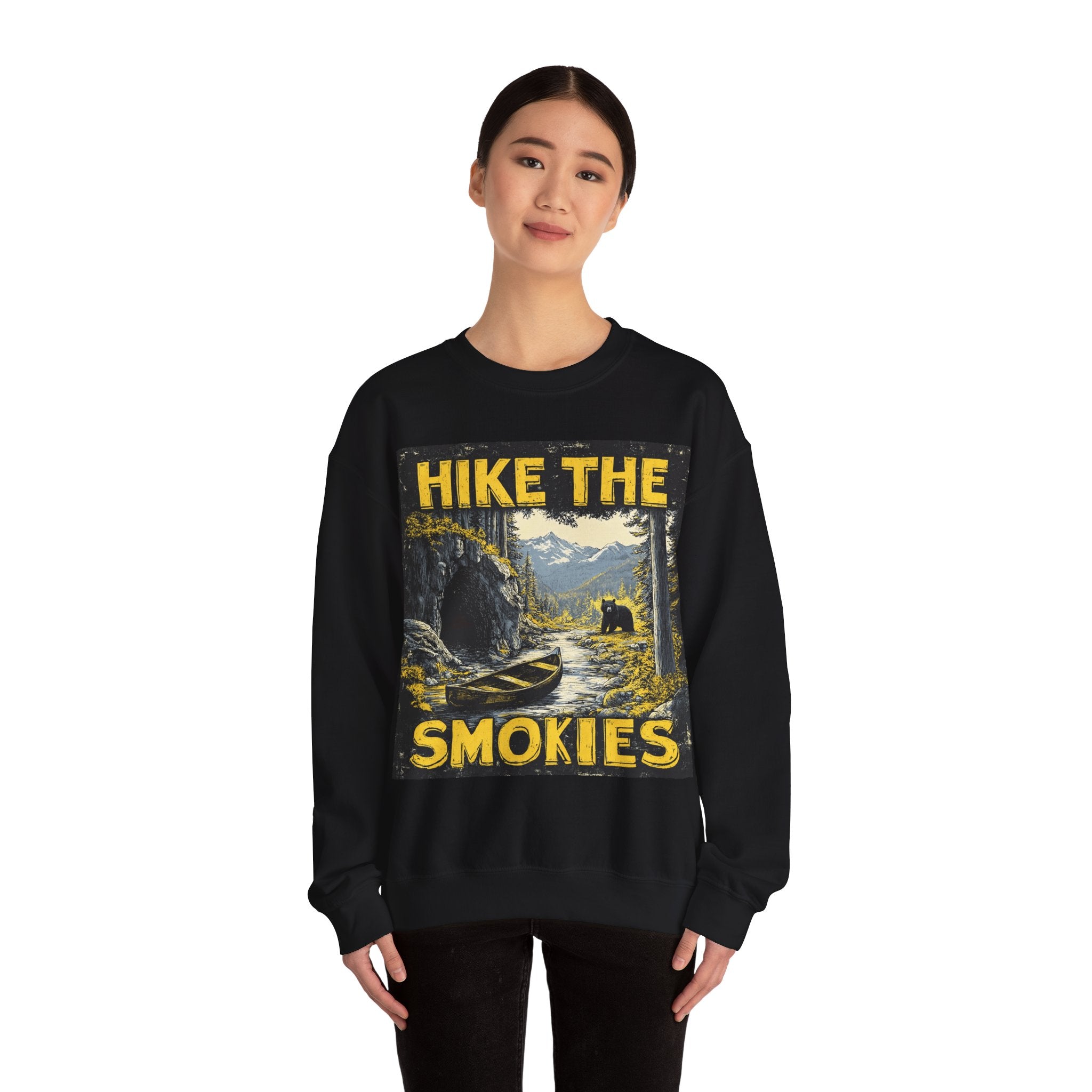 Hike the Smokies Sweatshirt — Vintage Mountain Hiking Unisex Crewneck
