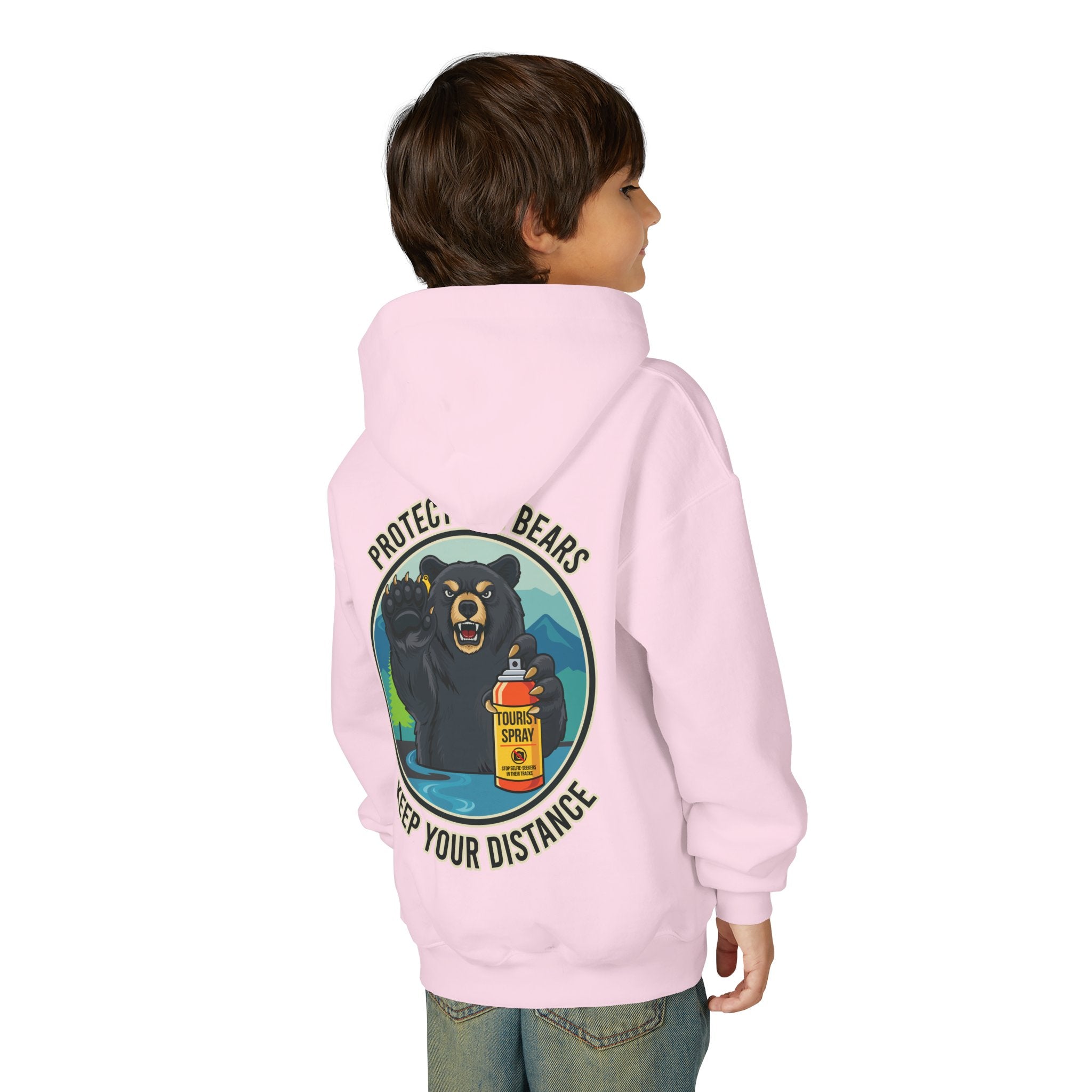 Bear Safety Youth Hoodie — "Protect Our Bears, Keep Your Distance"