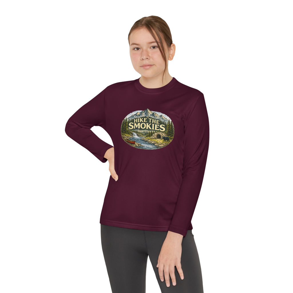 Youth Long Sleeve Tee — "Hike the Smokies" Nature Graphic