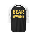 Bear Aware Raglan Shirt — "Always Be Bear Aware" 3/4 Sleeve Baseball Tee
