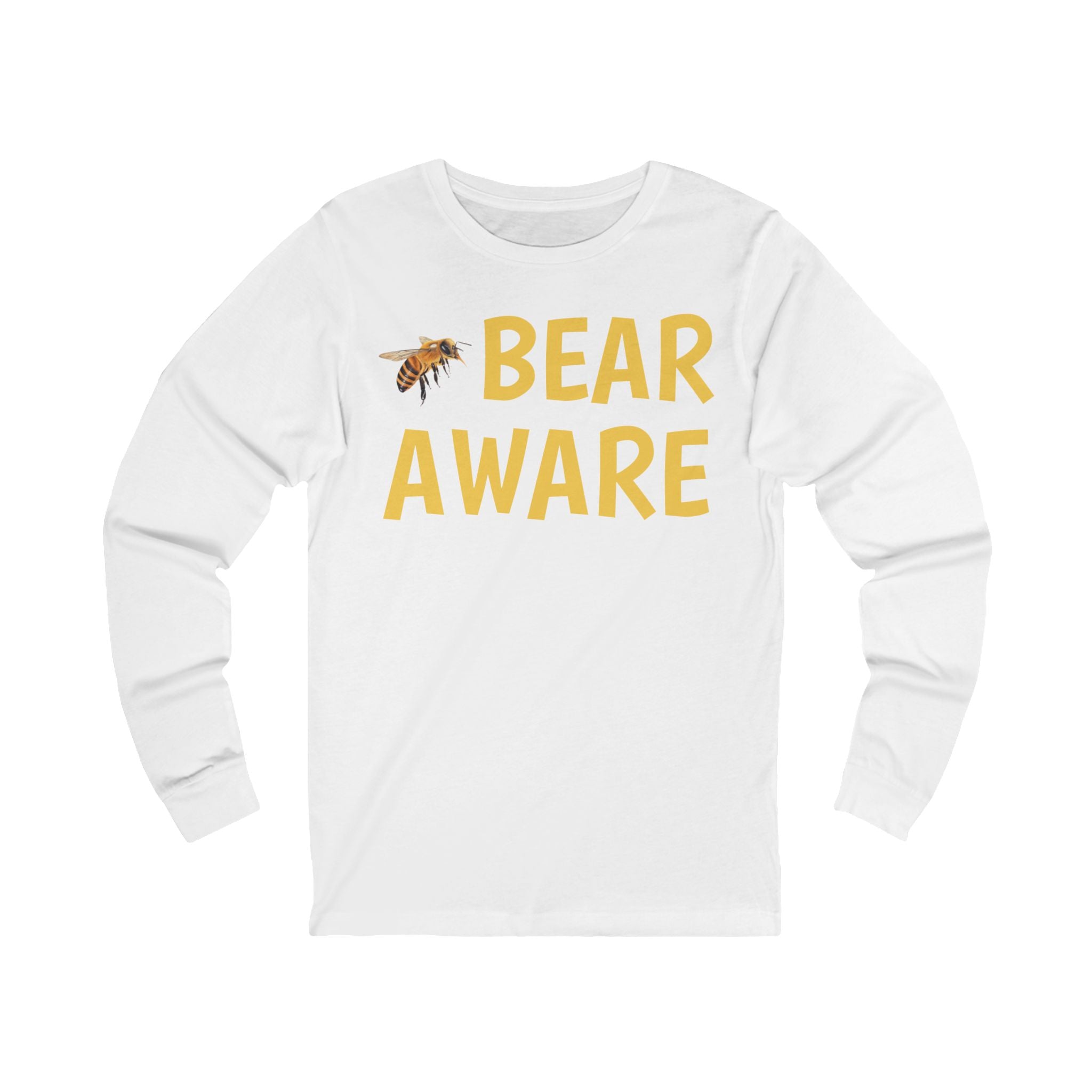 Bear Aware Long Sleeve Tee — Wildlife Safety Shirt with Bee Accent
