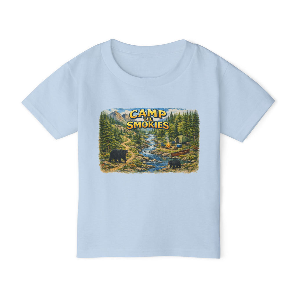 Toddler T-Shirt — "Camp The Smokies" Scenic Bear Camping Shirt
