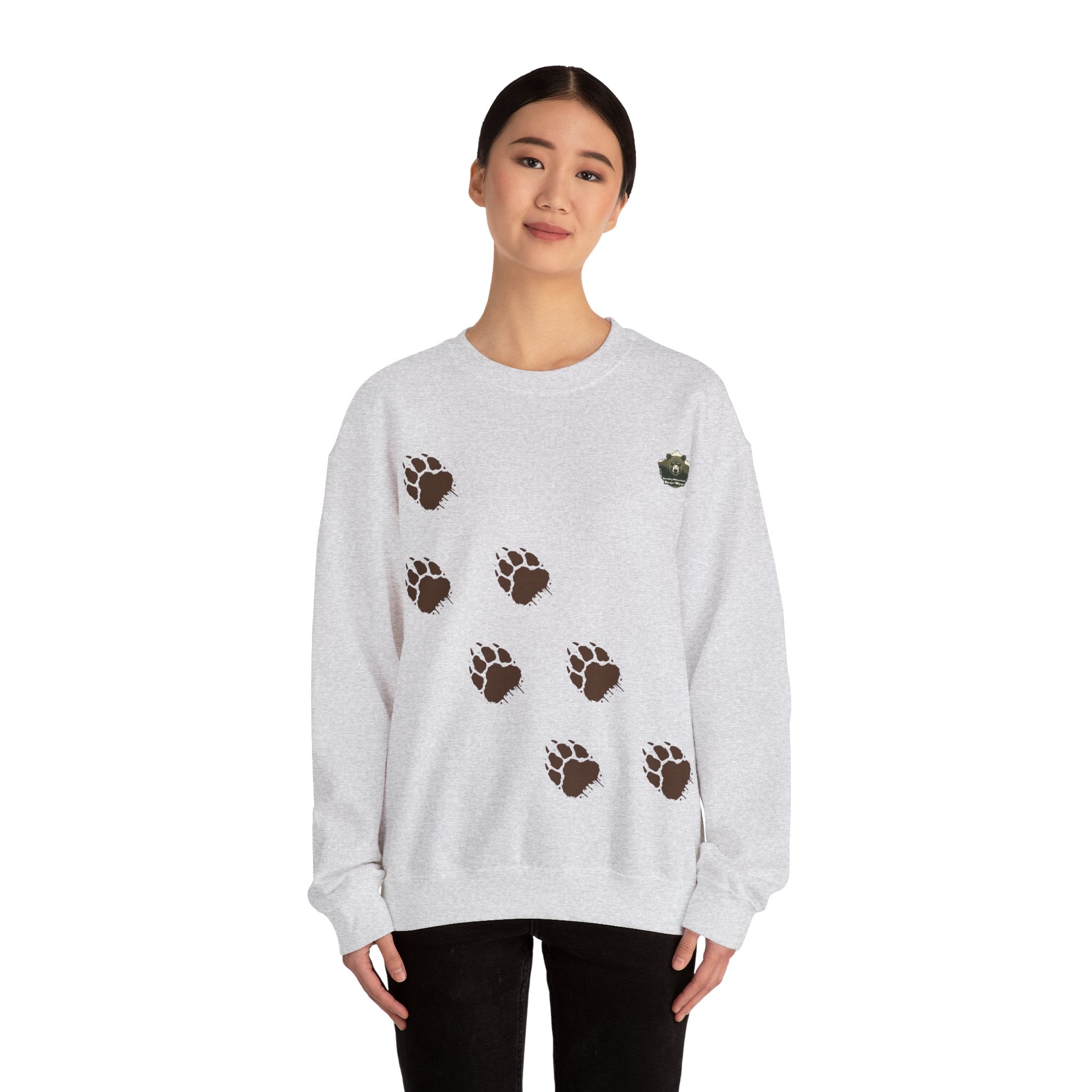 Muddy Bear Paw Tracks - Unisex Pullover Sweatshirt