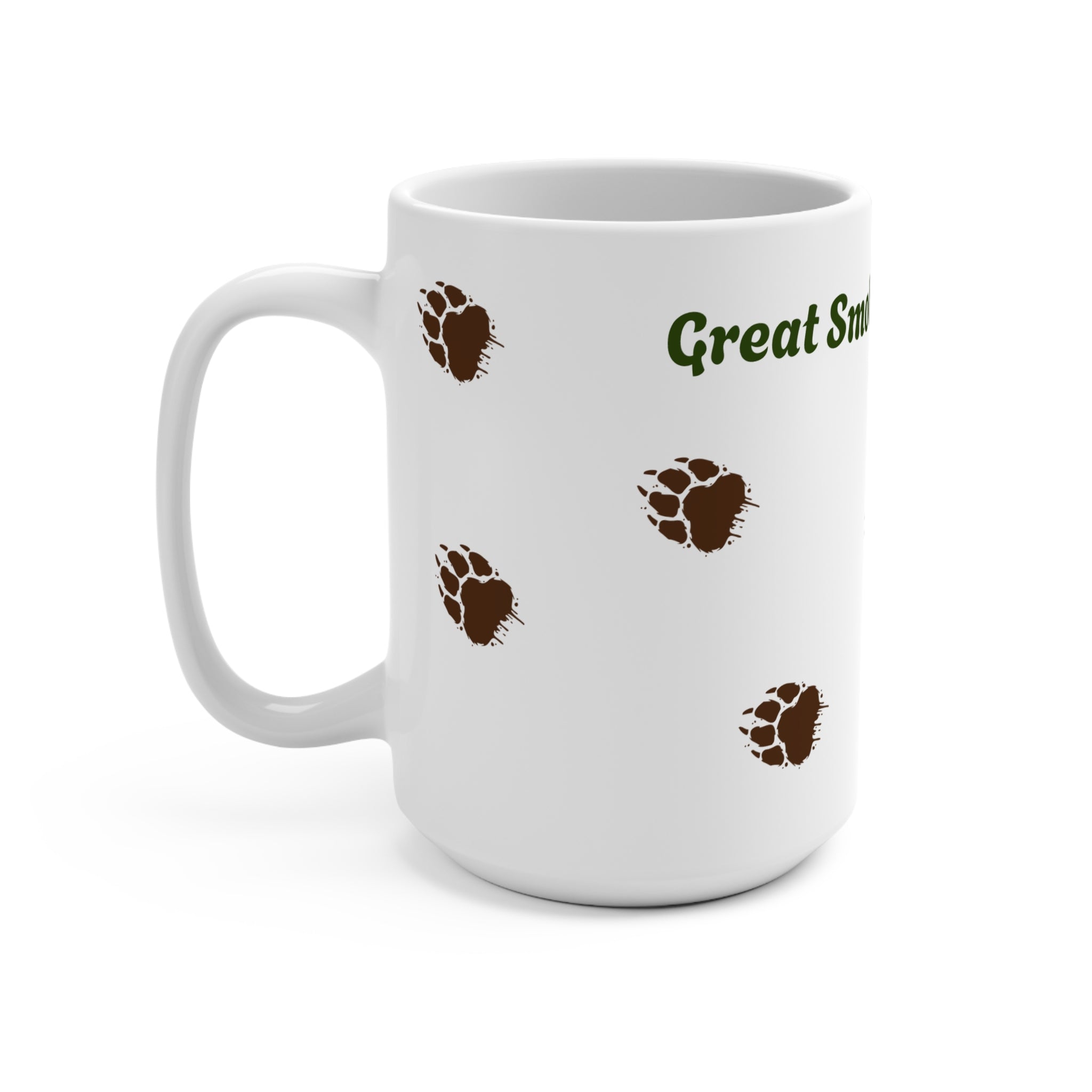 Great Smoky Mountains Paw Print Mug – 15oz Souvenir Coffee Cup