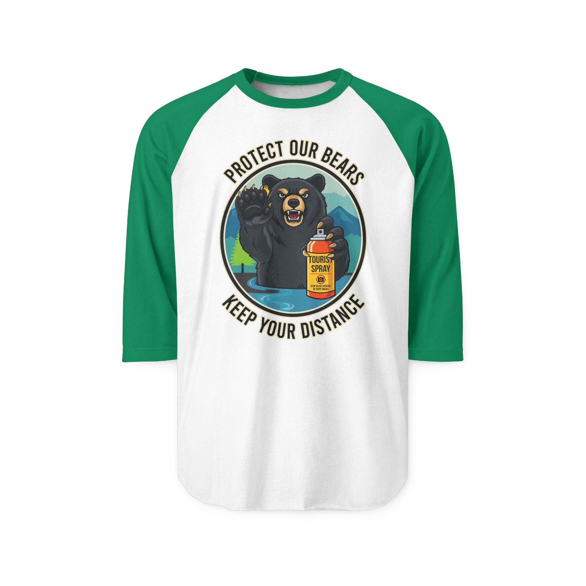 Protect Our Bears  Unisex Raglan 3/4 sleeve Tee Shirt
