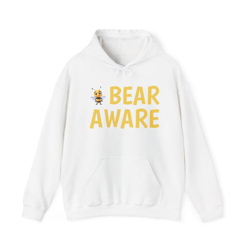 Bear Aware  Unisex Hoodie — Cute Bee Graphic Pullover