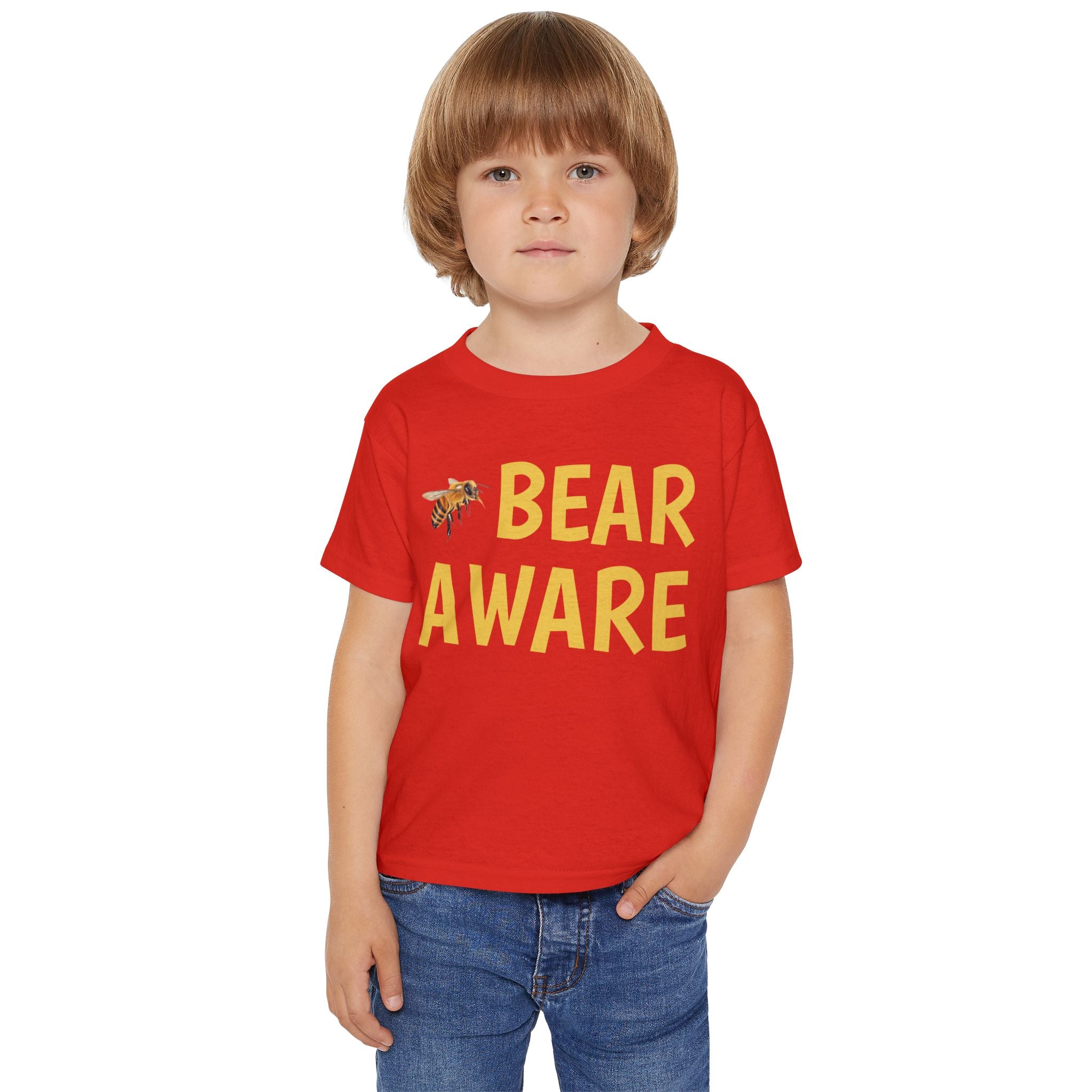 Bear Aware Toddler T-Shirt — Cute Bee Graphic Preschool Tee