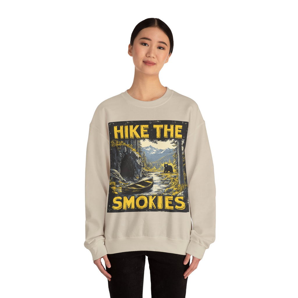 Hike the Smokies Sweatshirt — Vintage Mountain Hiking Unisex Crewneck