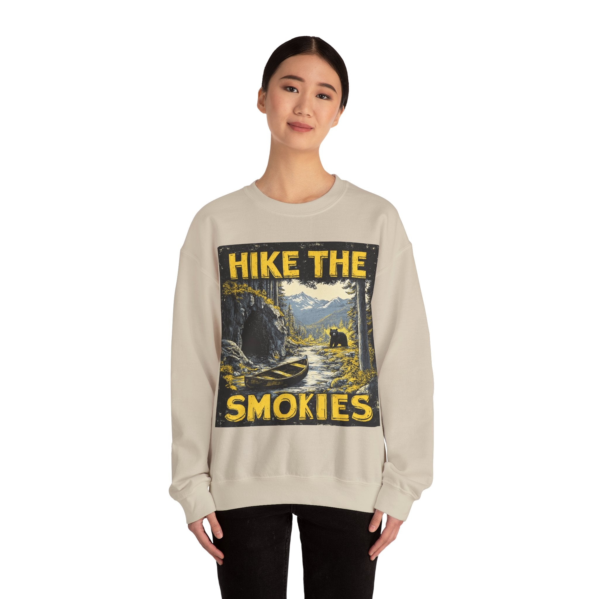 Hike the Smokies Sweatshirt — Vintage Mountain Hiking Unisex Crewneck