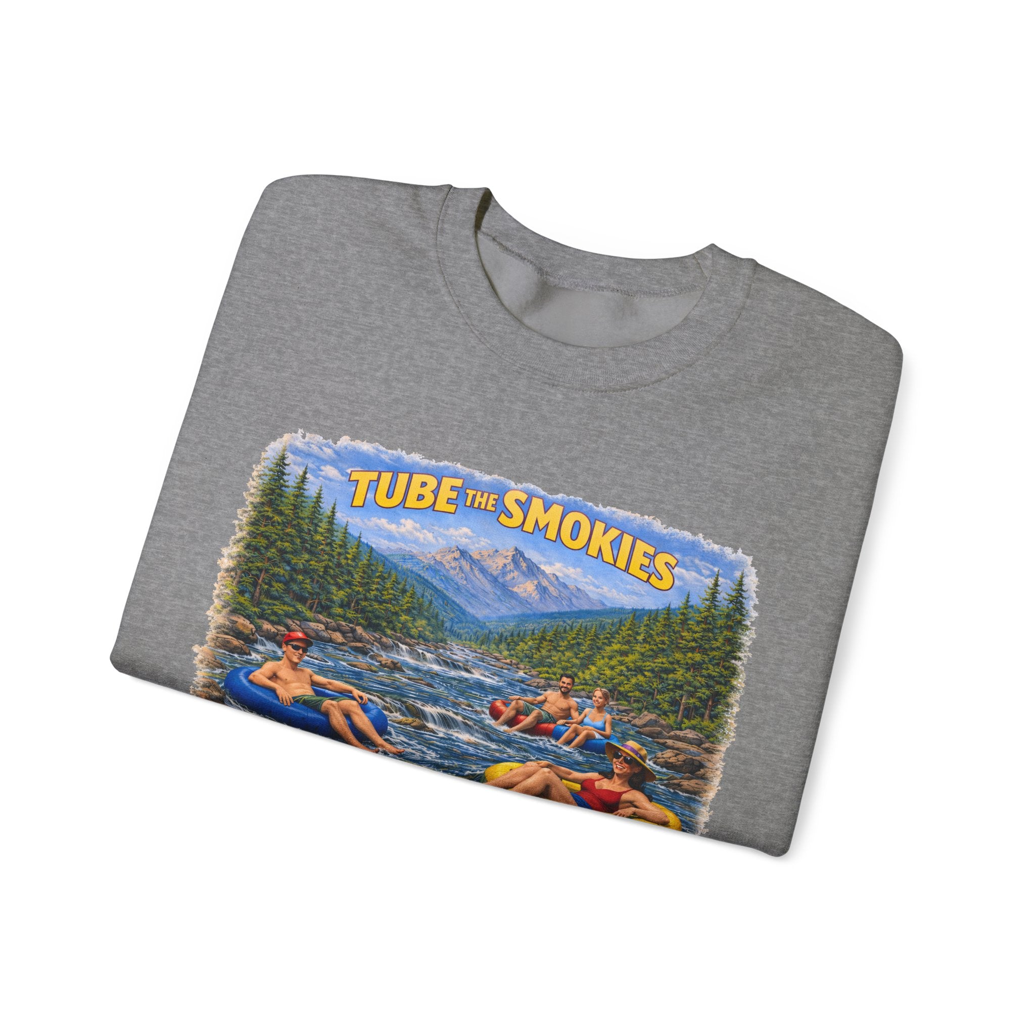 Tube the Smokies Crewneck Sweatshirt – Scenic River Tubing Graphic