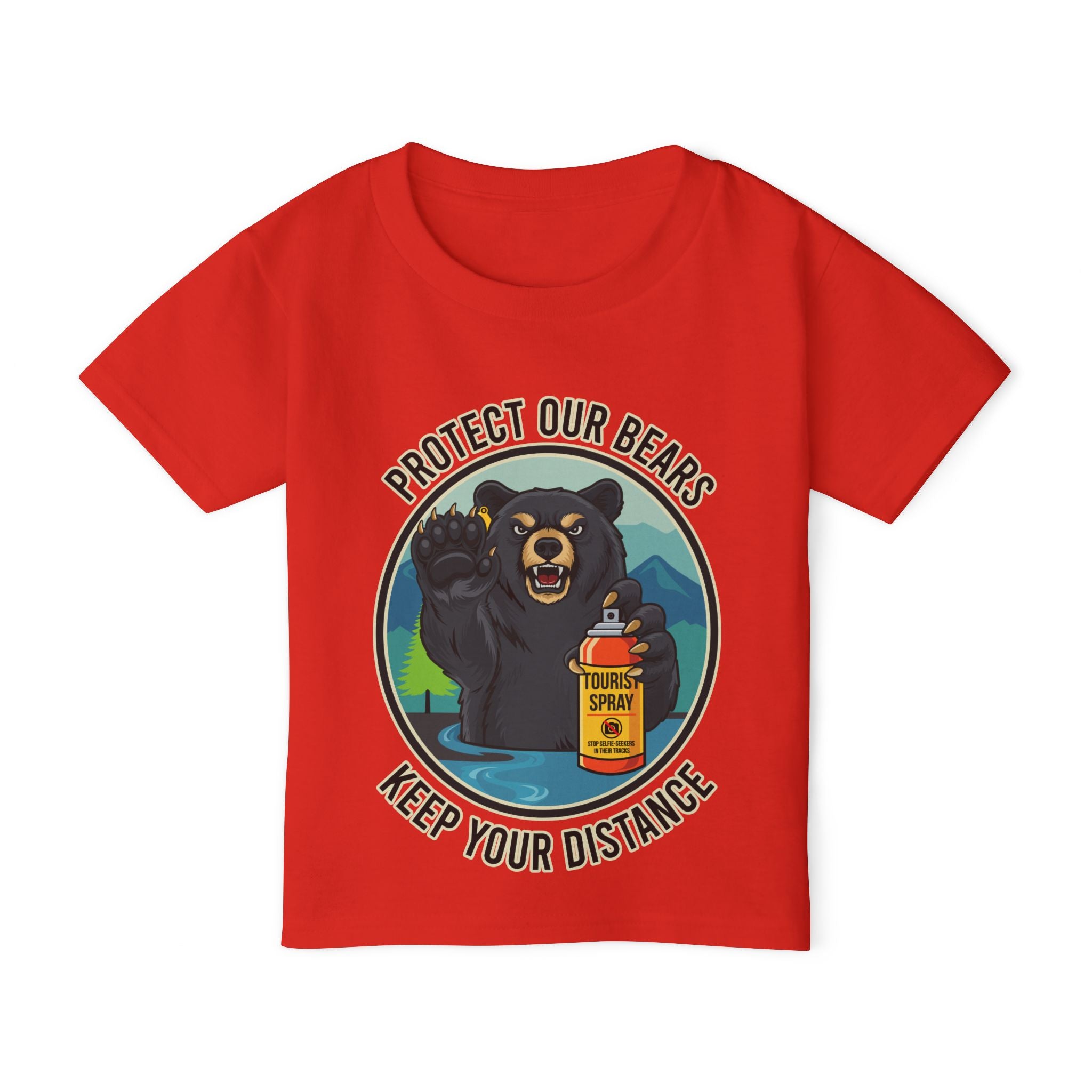 Toddler T-Shirt — "Protect Our Bears, Keep Your Distance" Graphic Tee