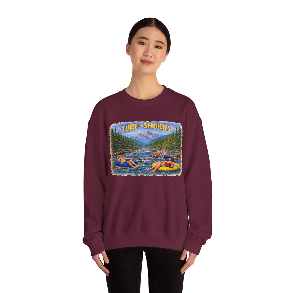 Tube the Smokies Crewneck Sweatshirt – Scenic River Tubing Graphic