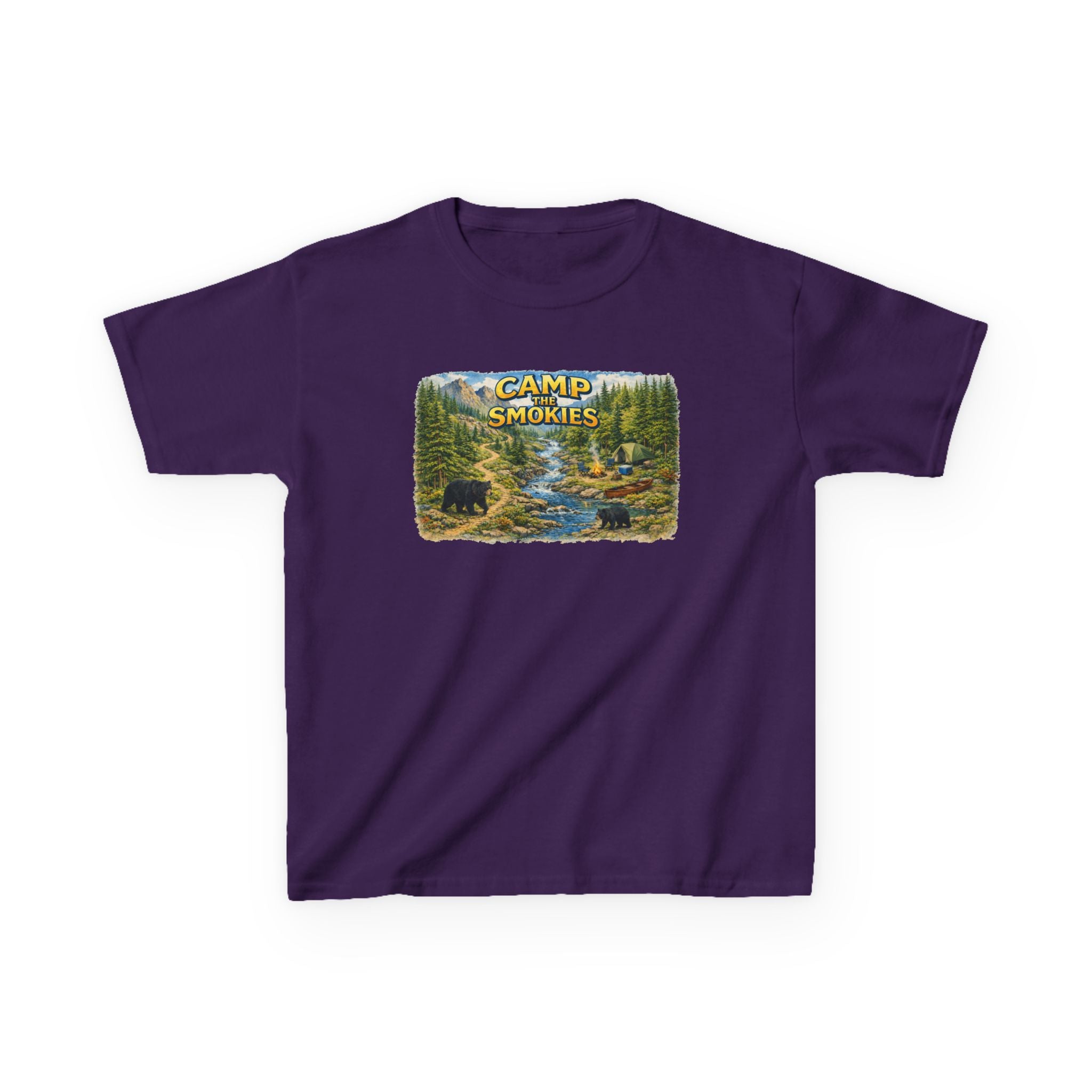 Kids Camp The Smokies T-Shirt — Scenic Smoky Mountains Camp Tee