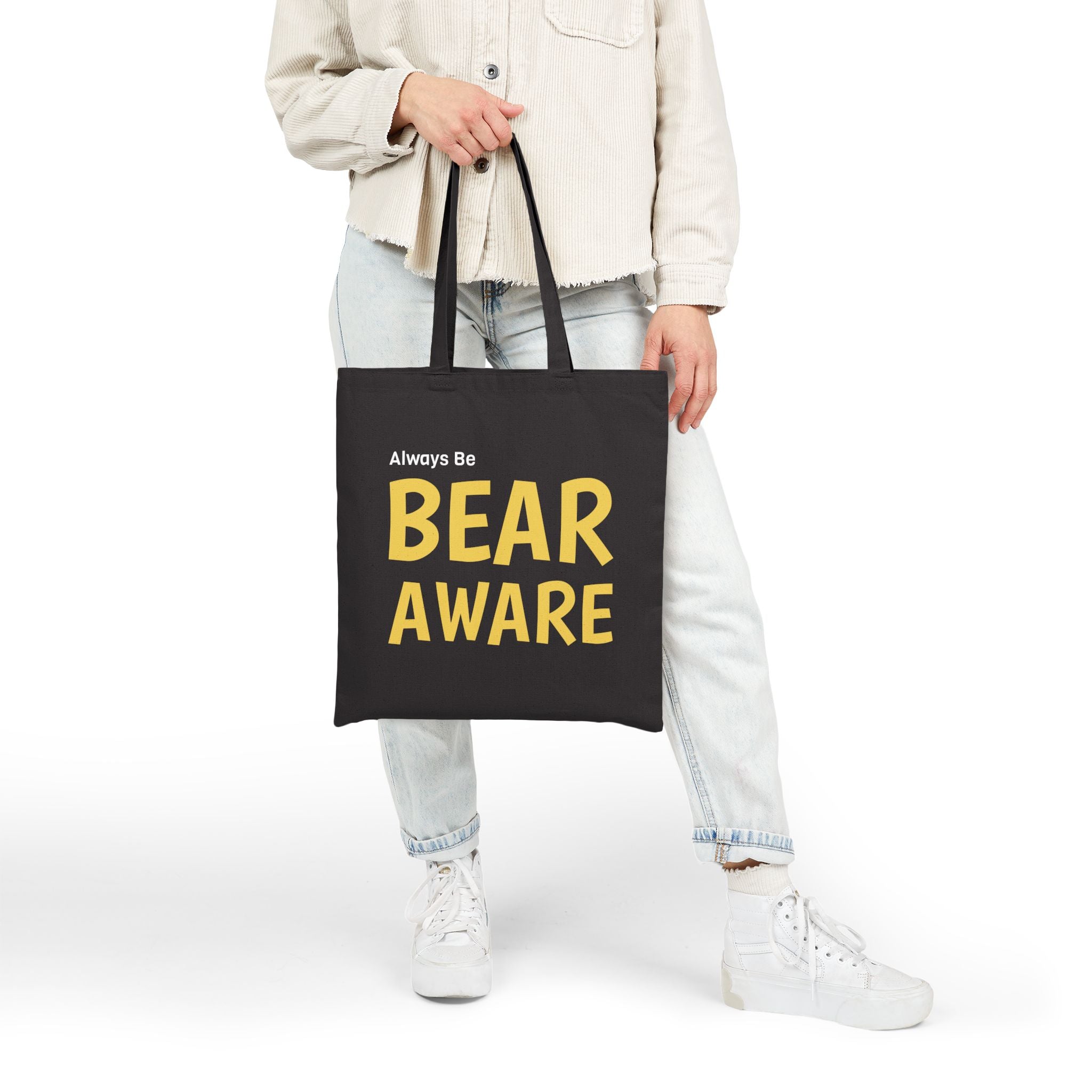 Tote Bag — "Always Be BEAR AWARE" Cotton Canvas Tote