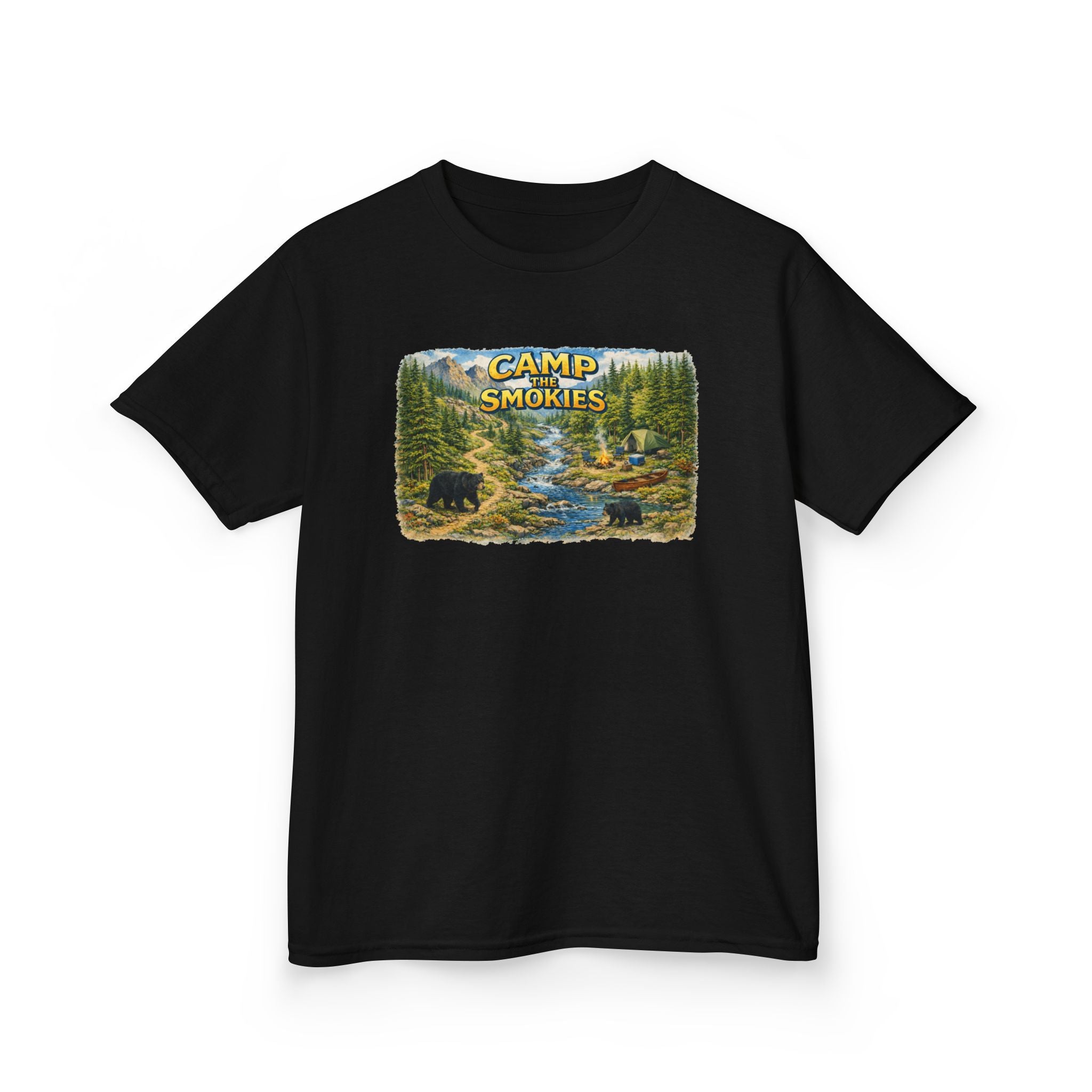 Kids Camp The Smokies T-Shirt — Scenic Smoky Mountains Camp Tee