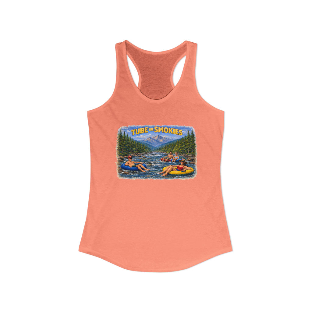 Smoky Mountains Tubing River Scene Women's Racerback Tank