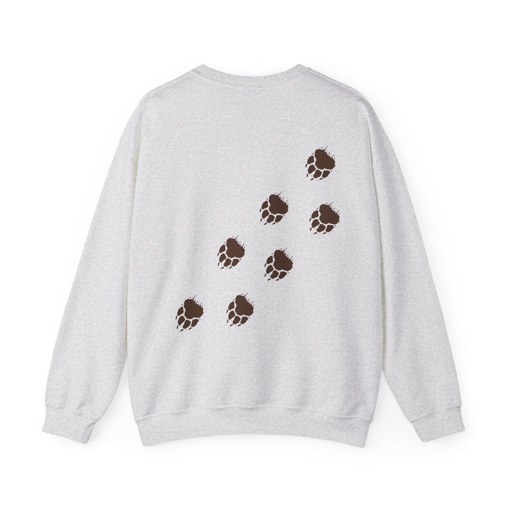Muddy Bear Paw Tracks - Unisex Pullover Sweatshirt