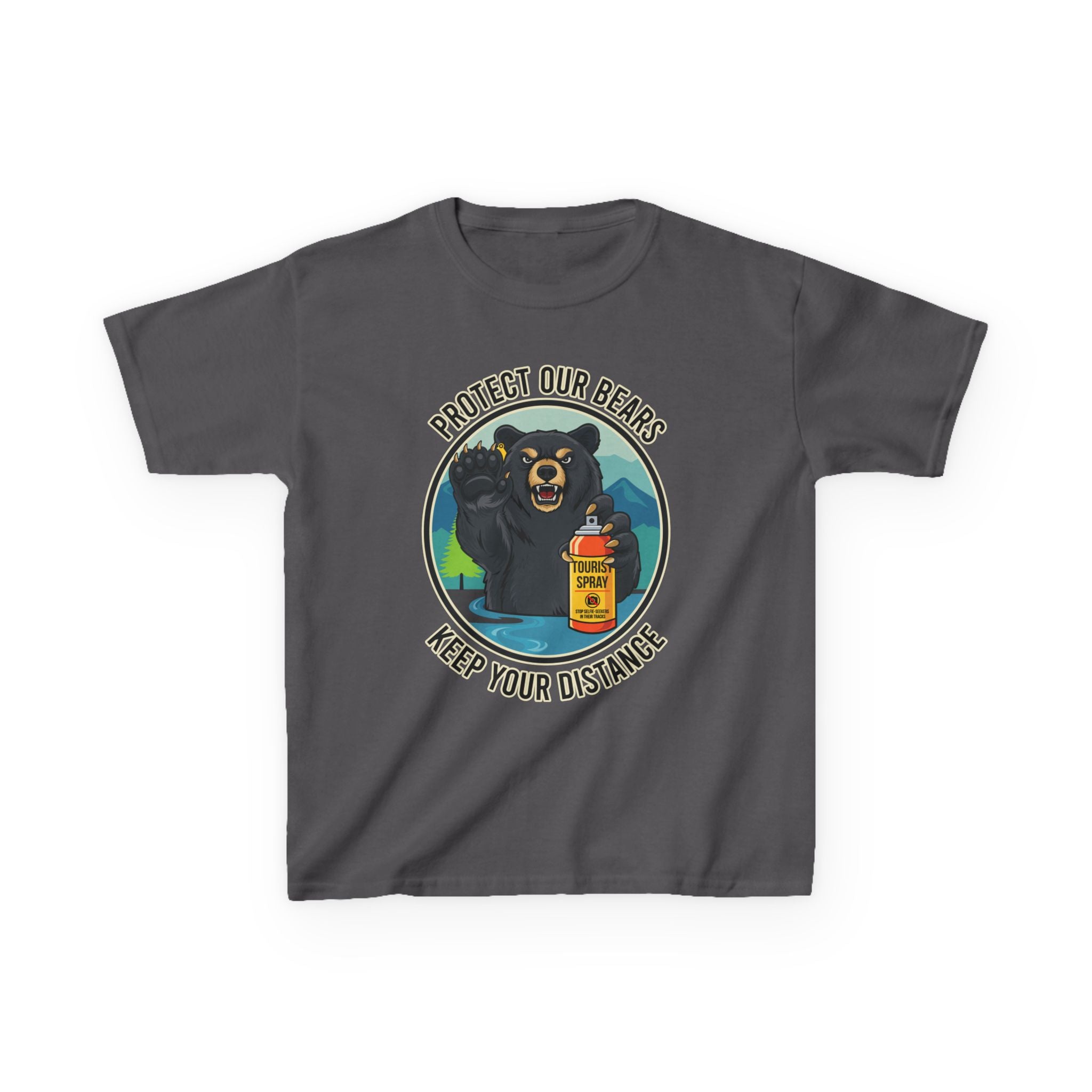 Kids T‑Shirt — "Protect Our Bears, Keep Your Distance" Cute Bear Conservation Tee