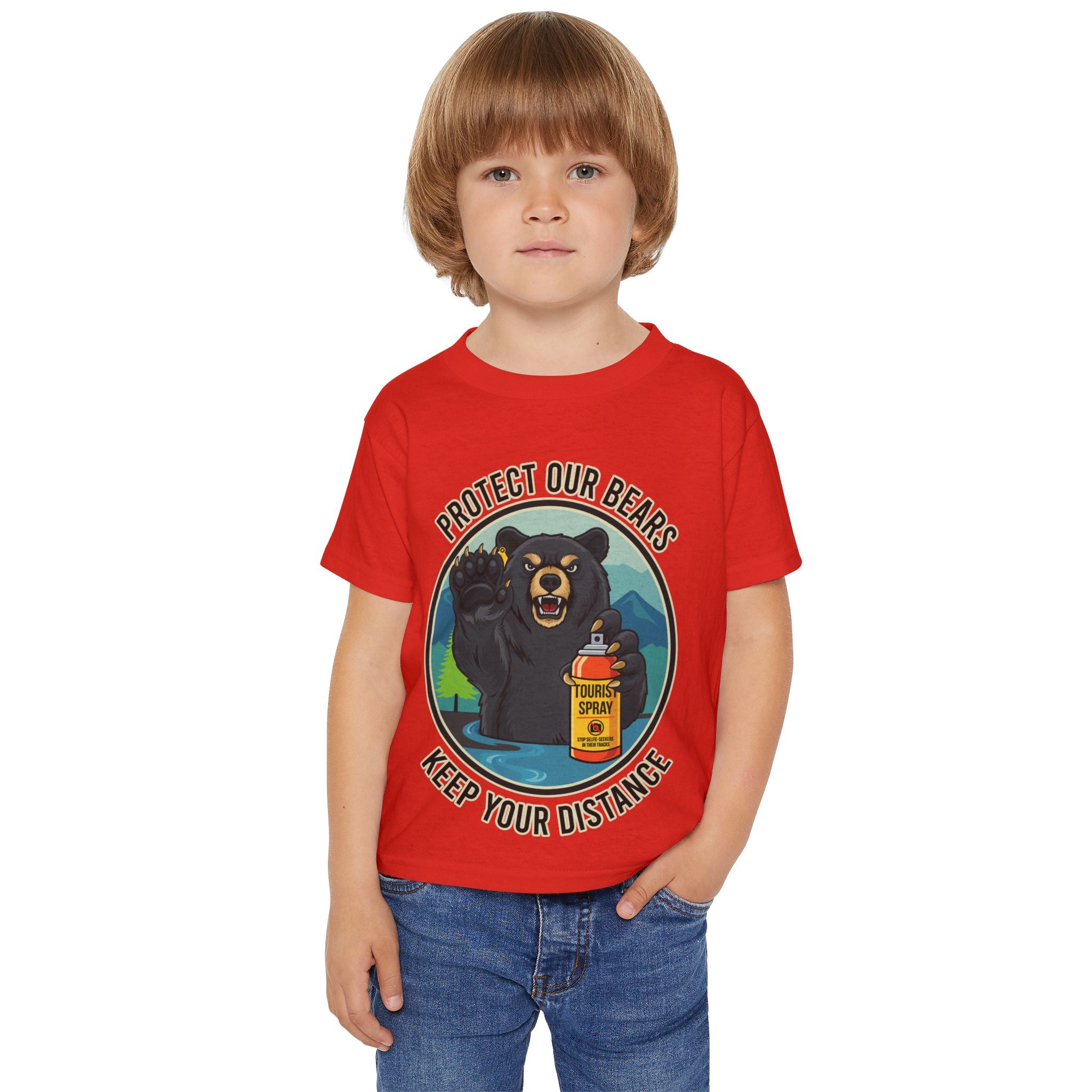 Toddler T-Shirt — "Protect Our Bears, Keep Your Distance" Graphic Tee