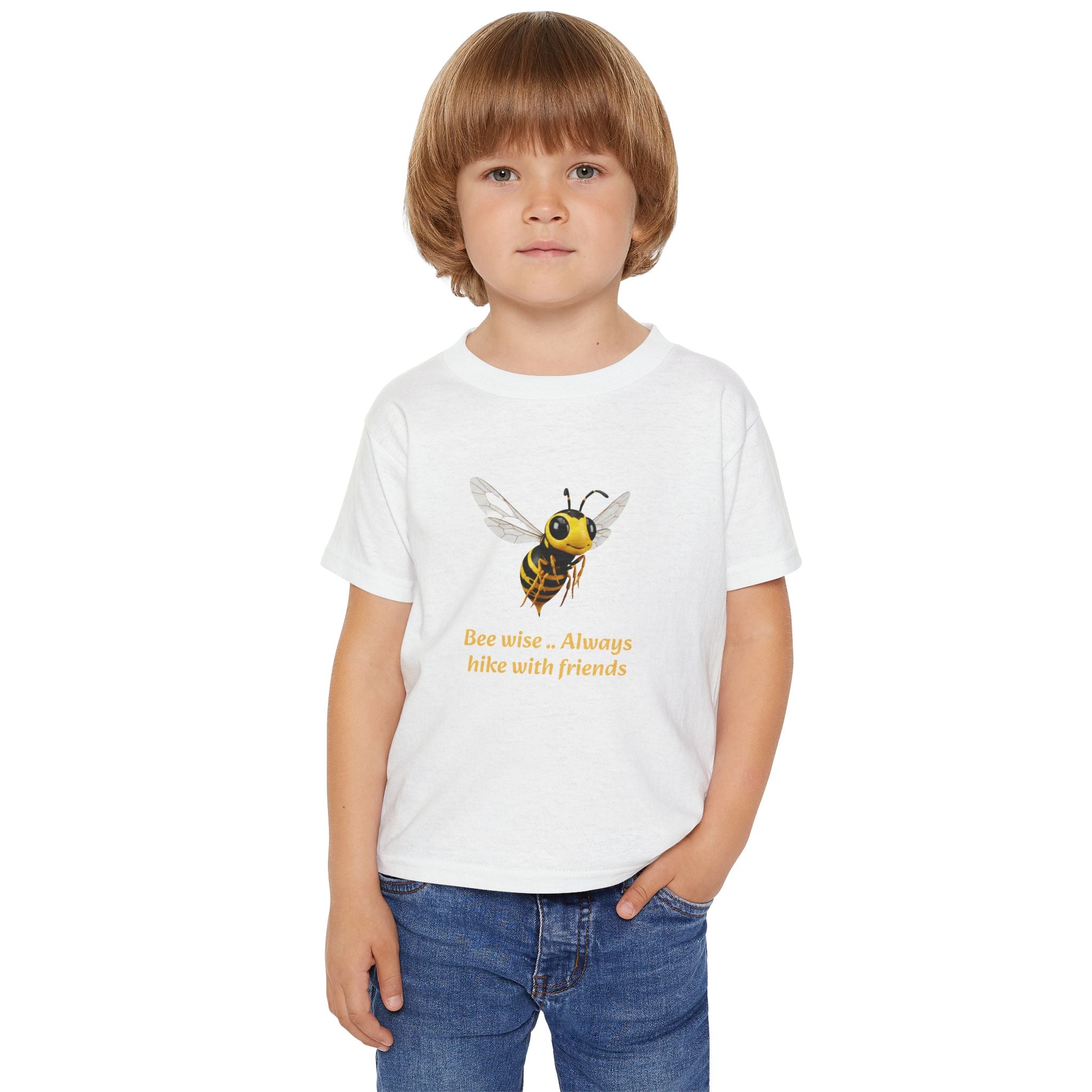 Toddler T‑Shirt — Cute Bee Design “Bee Wise… Always Hike with Friends”