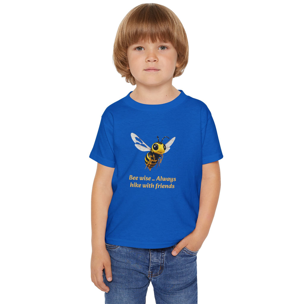 Toddler T‑Shirt — Cute Bee Design “Bee Wise… Always Hike with Friends”