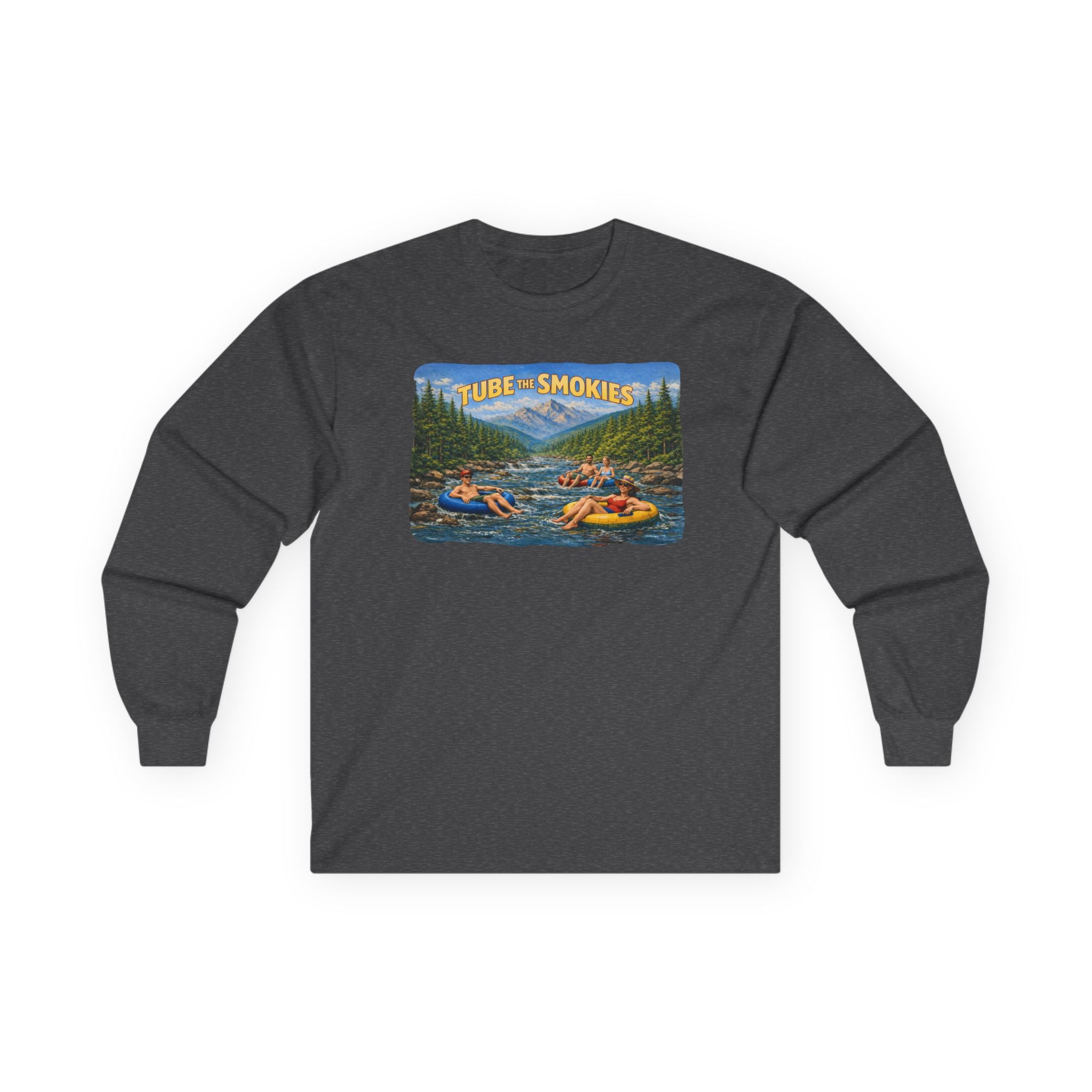 Smokies River Tubing Long Sleeve Tee – Vintage Outdoor Adventure Design