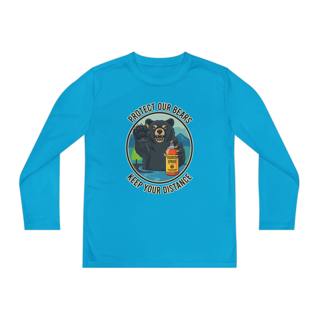 Youth Long Sleeve Tee — "Protect Our Bears, Keep Your Distance" Wildlife Conservation Shirt