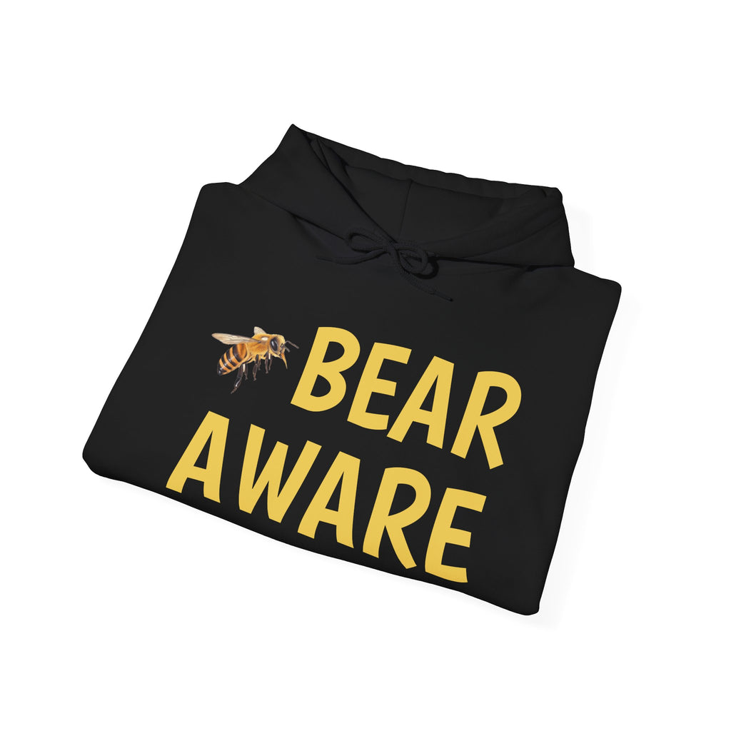 Bear Aware Hoodie - Cute Bear Illustration Wildlife Conservation Pullover