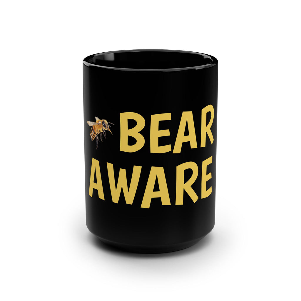 Bear Aware 15oz Black Coffee Mug — Wildlife Safety Gift
