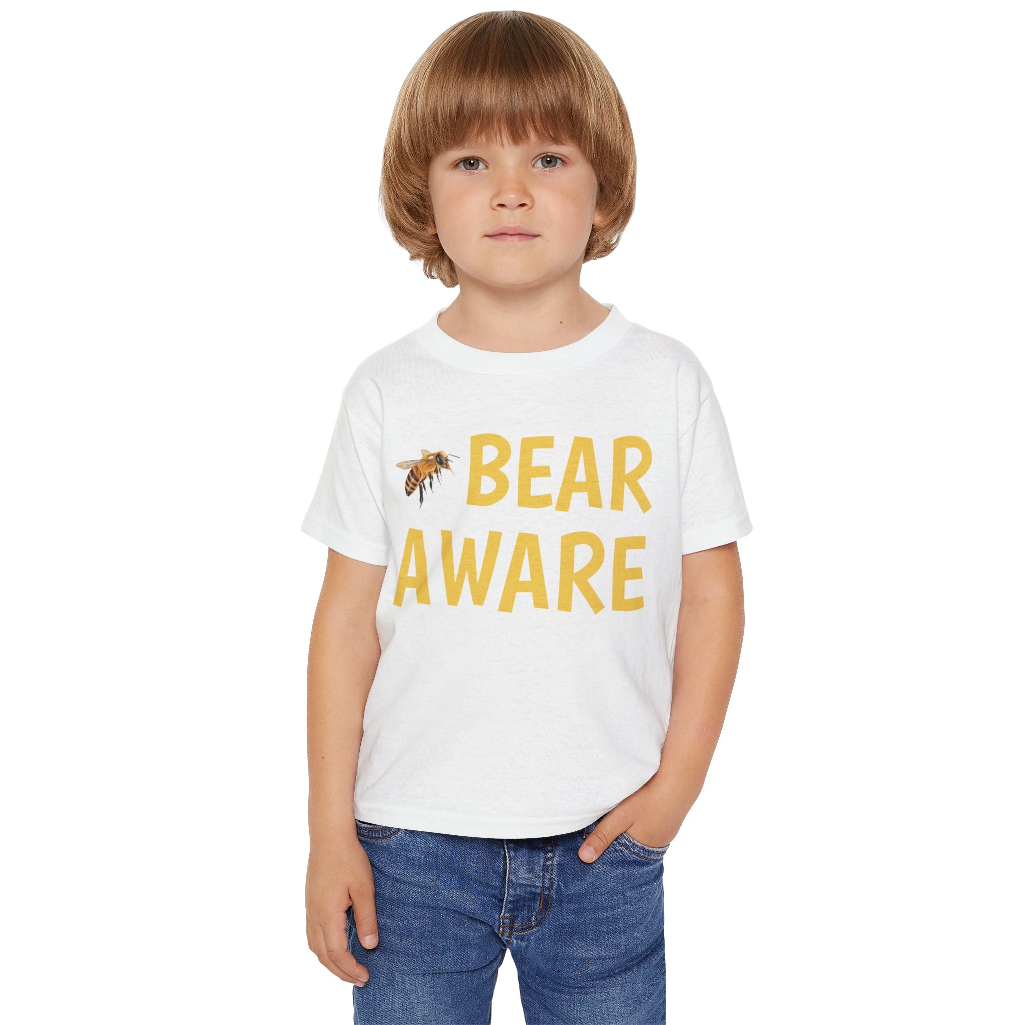 Bear Aware Toddler T-Shirt — Cute Bee Graphic Preschool Tee