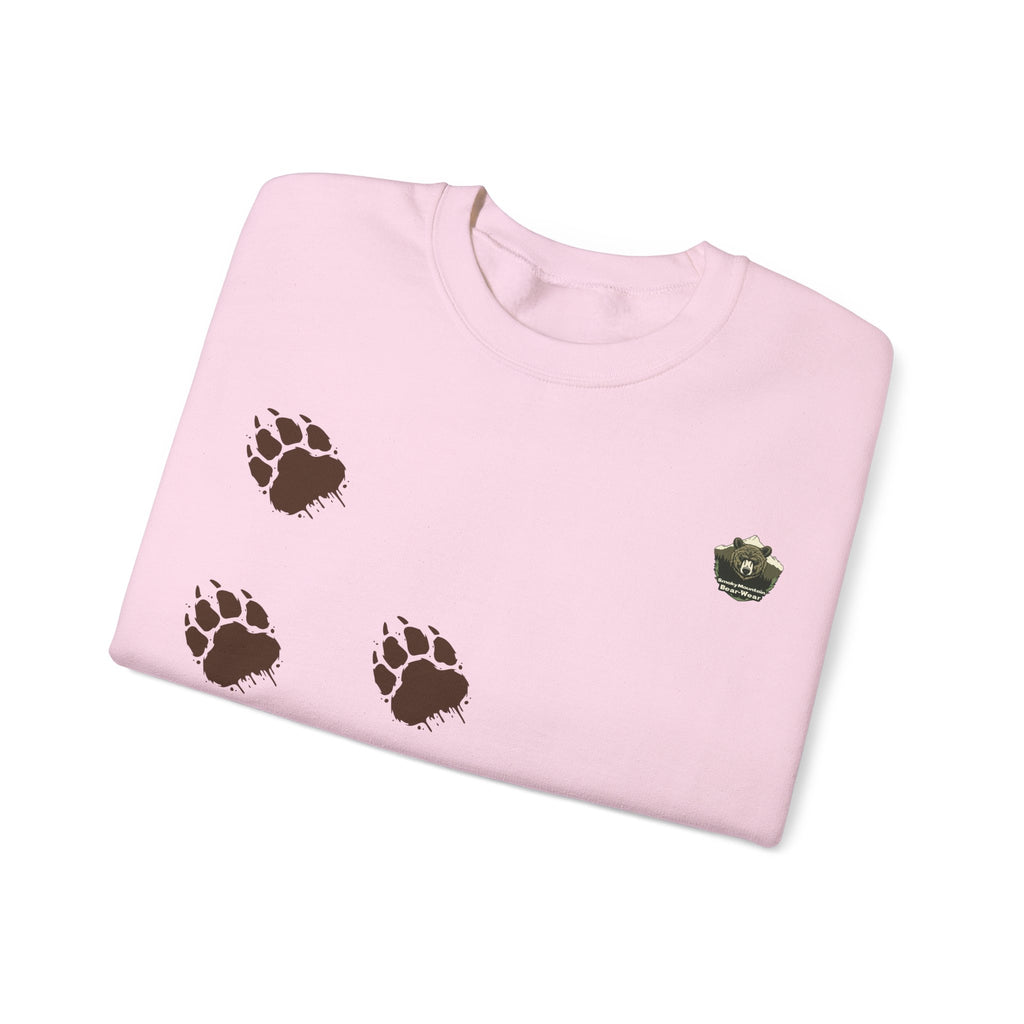 Muddy Bear Paw Tracks - Unisex Pullover Sweatshirt