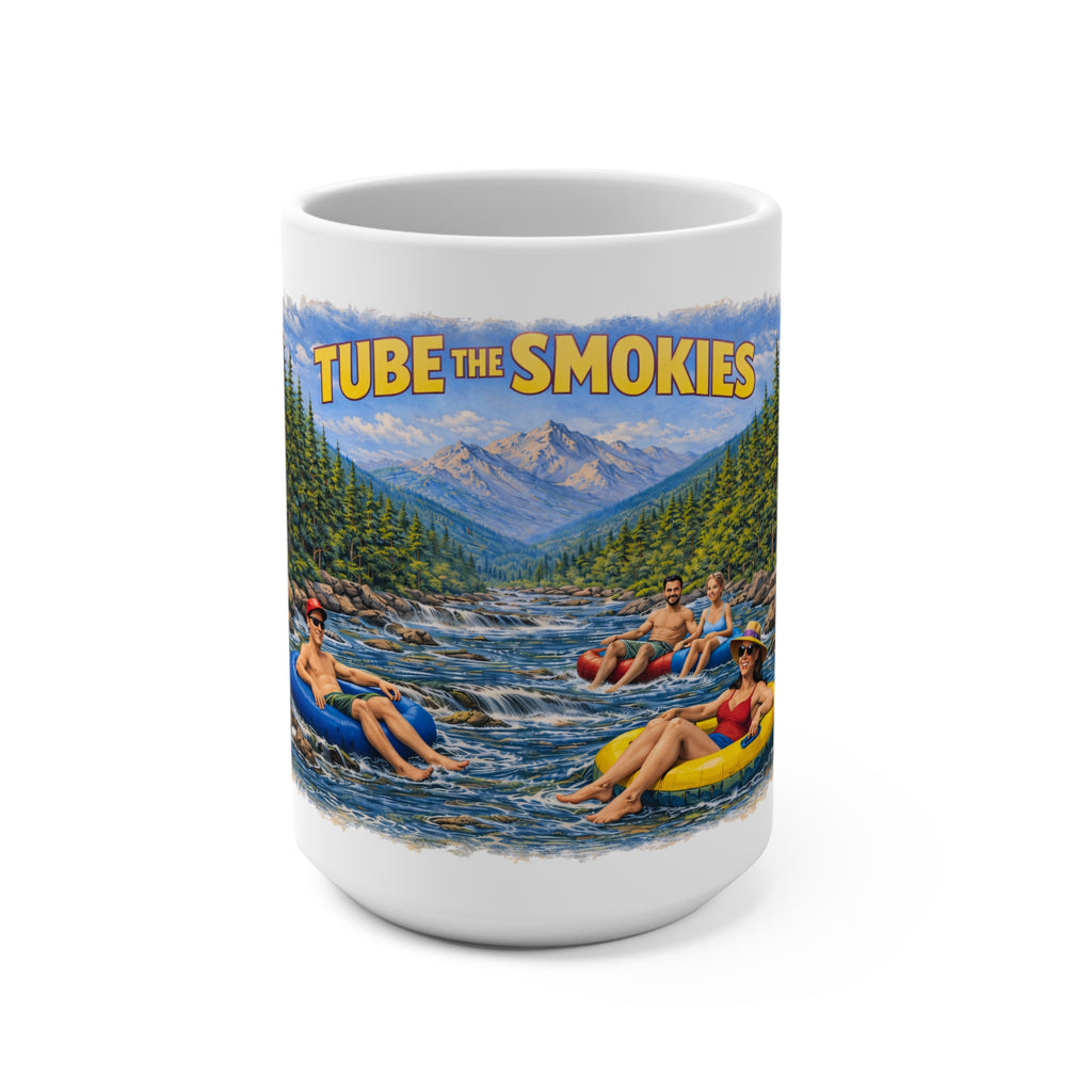 Tube the Smokies 15oz Ceramic Mug — River Tubing Smoky Mountains Souvenir