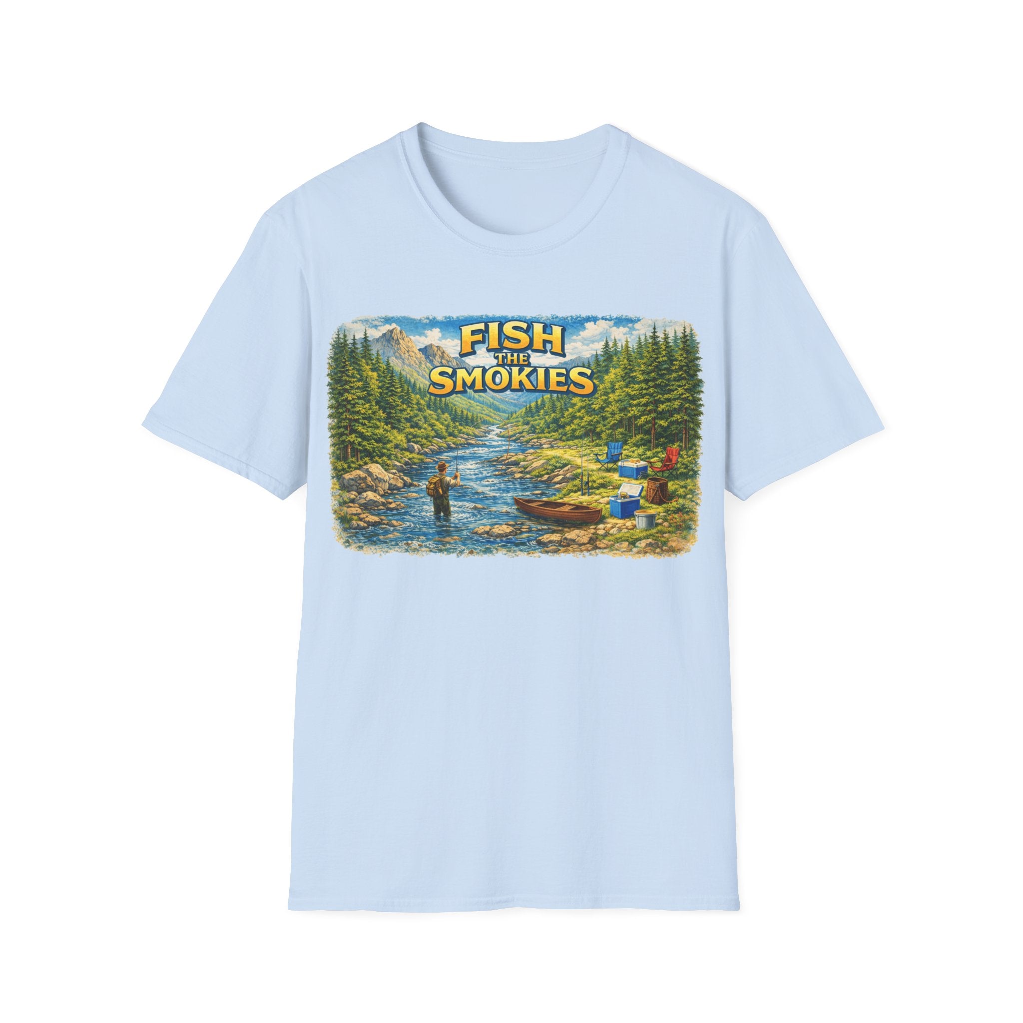 Fish the Smokies Unisex T-Shirt — Scenic Fishing River Graphic Tee