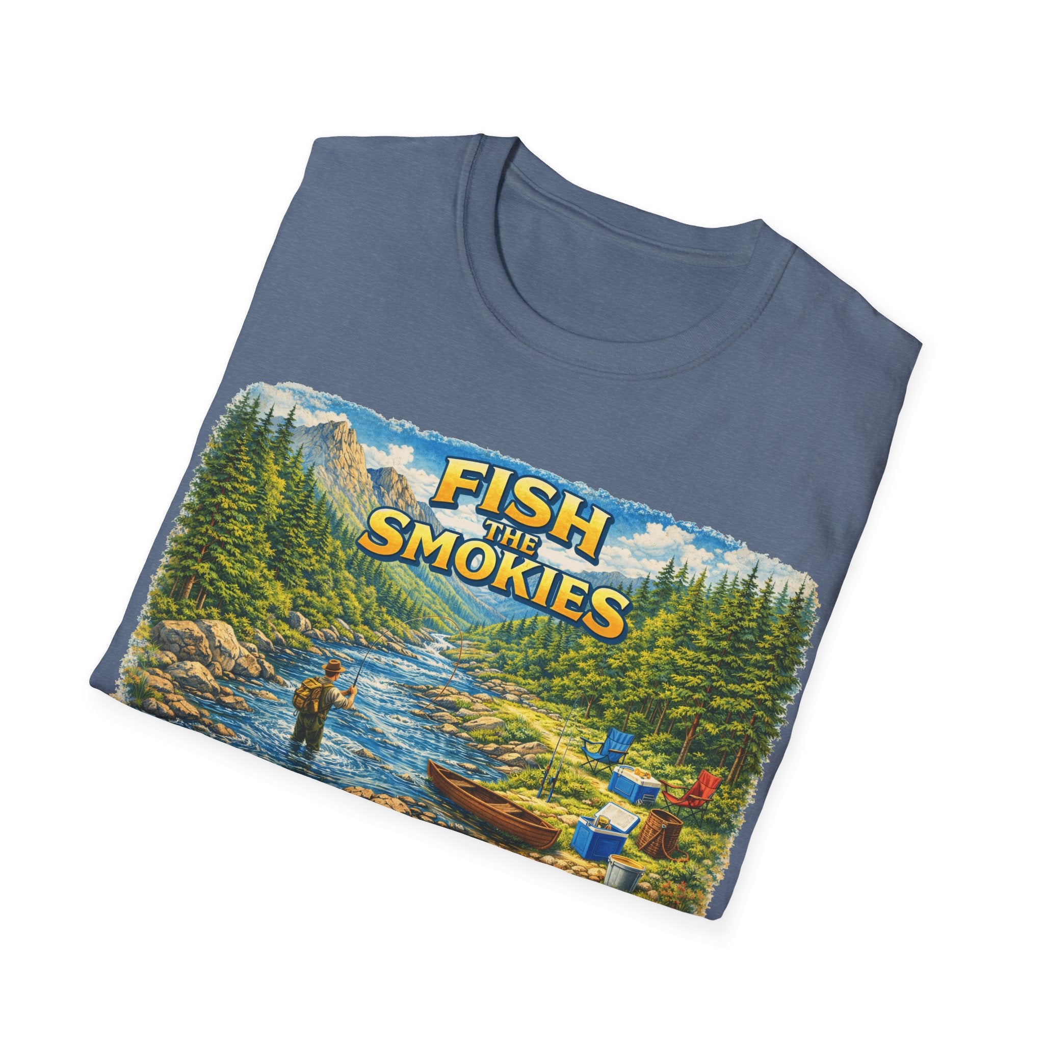 Fish the Smokies Unisex T-Shirt — Scenic Fishing River Graphic Tee