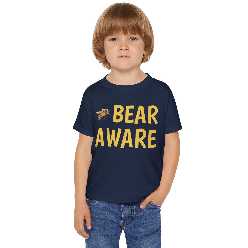 Bear Aware Toddler T-Shirt — Cute Bee Graphic Preschool Tee