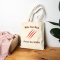 Canvas Tote Bag — "Make Your Mark, Protect Our Wildlife" Eco-Friendly Shopper