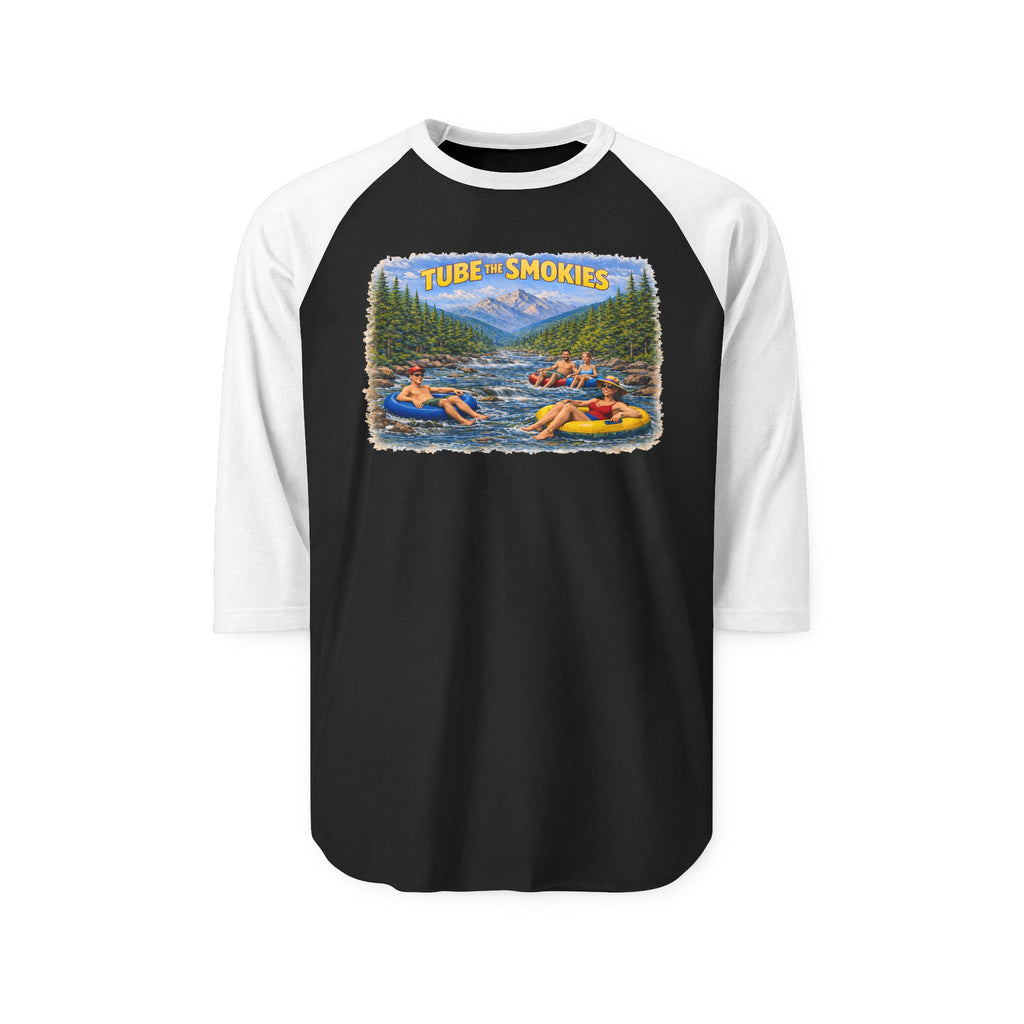Tubing the Smokies Raglan Shirt — Scenic River Tube Graphic 3/4 Sleeve