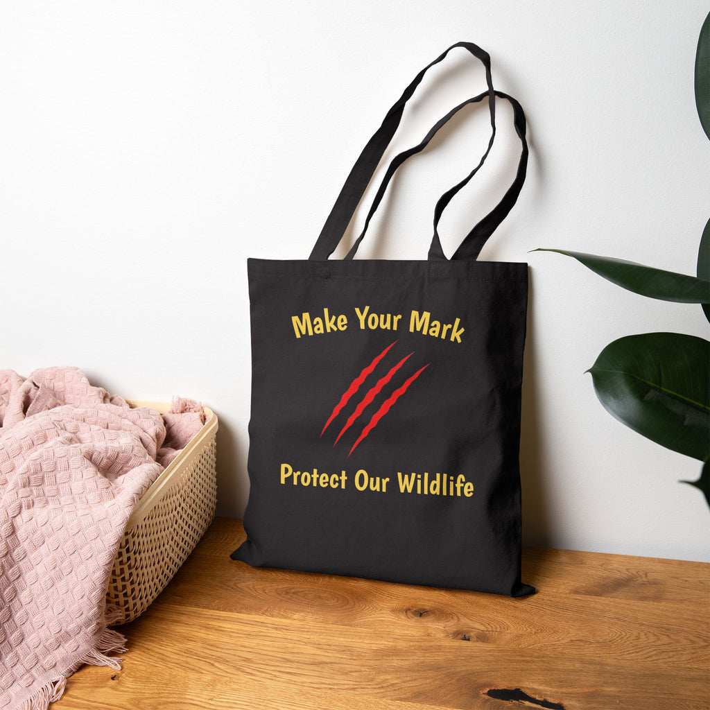 Tote Bag — "Make Your Mark, Protect Our Wildlife" Eco Canvas Shopper