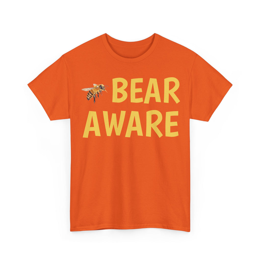 Bear Aware Unisex Tee — Funny Nature T-Shirt with Bee Graphic