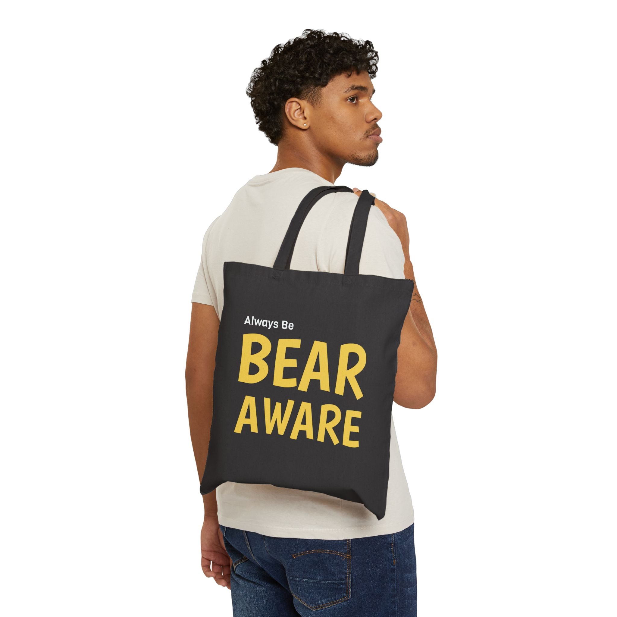 Tote Bag — "Always Be BEAR AWARE" Cotton Canvas Tote